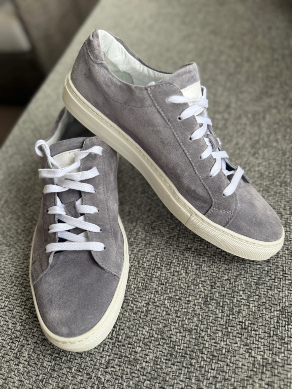To Boot Gray Suede Low-Top Sneakers with White Laces
